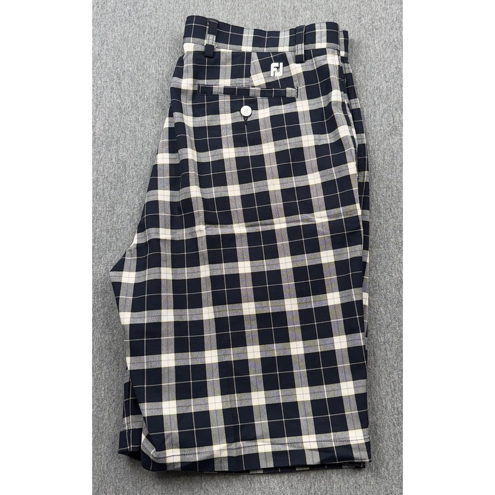 FootJoy‎ Shorts Men's Size 36x10" Multicolored Plaid Golf Buttons Pockets FJ